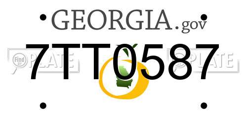 7TT0587 Georgia License Plate