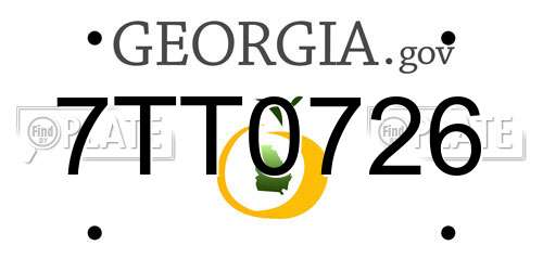 7TT0726 Georgia License Plate