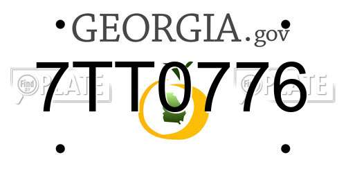 7TT0776 Georgia License Plate