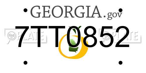 7TT0852 Georgia License Plate