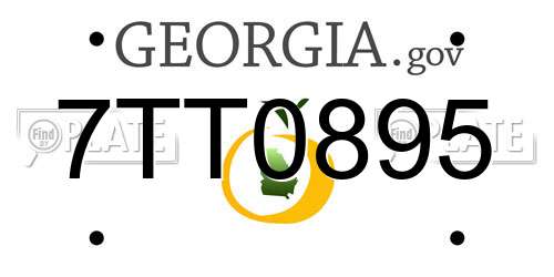 7TT0895 Georgia License Plate