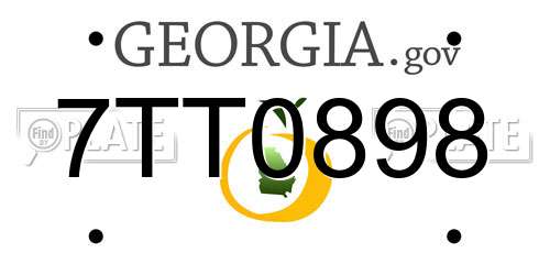 7TT0898 Georgia License Plate