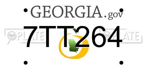 7TT264 Georgia License Plate