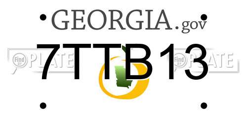 7TTB13 Georgia License Plate