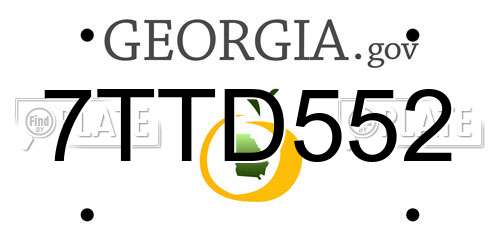 7TTD552 Georgia License Plate