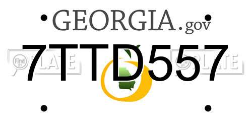 7TTD557 Georgia License Plate