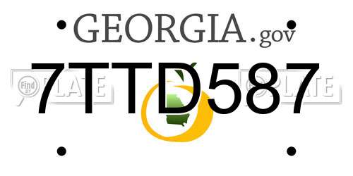 7TTD587 Georgia License Plate