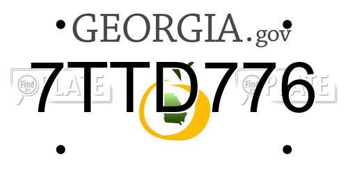 7TTD776 Georgia License Plate