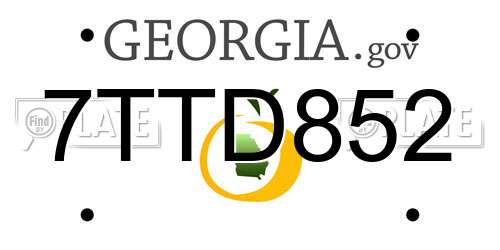 7TTD852 Georgia License Plate