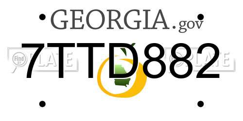 7TTD882 Georgia License Plate