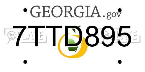 7TTD895 Georgia License Plate