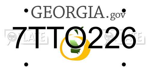 7TTO226 Georgia License Plate