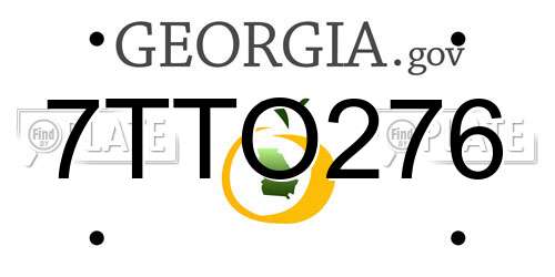 7TTO276 Georgia License Plate