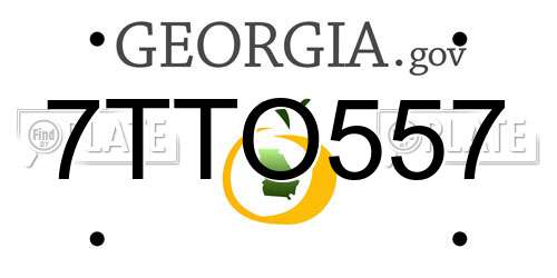 7TTO557 Georgia License Plate