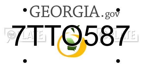 7TTO587 Georgia License Plate