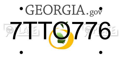 7TTO776 Georgia License Plate