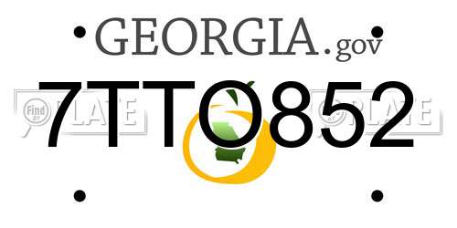 7TTO852 Georgia License Plate