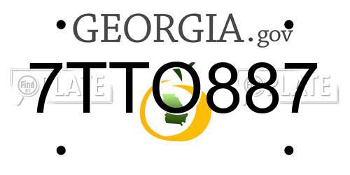 7TTO887 Georgia License Plate