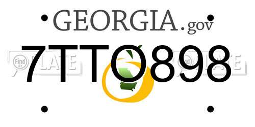 7TTO898 Georgia License Plate