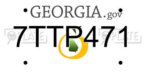 7TTP471 Georgia License Plate