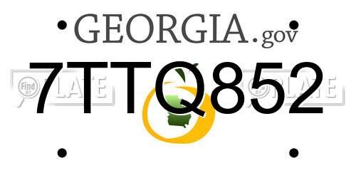 7TTQ852 Georgia License Plate
