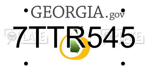 7TTR545 Georgia License Plate