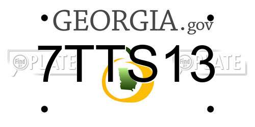 7TTS13 Georgia License Plate