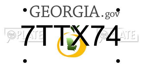 7TTX74 Georgia License Plate