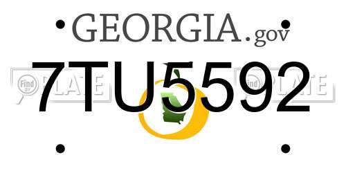 7TU5592 Georgia License Plate