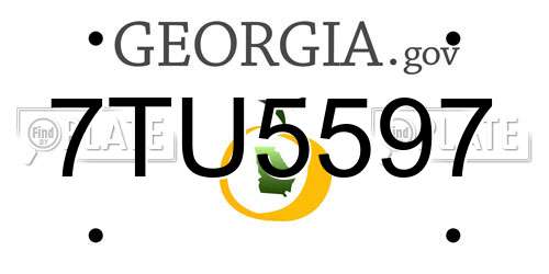 7TU5597 Georgia License Plate