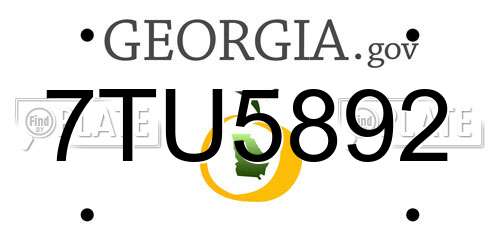 7TU5892 Georgia License Plate