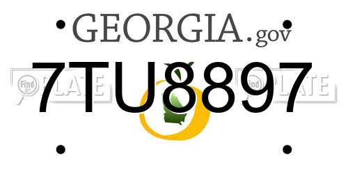 7TU8897 Georgia License Plate