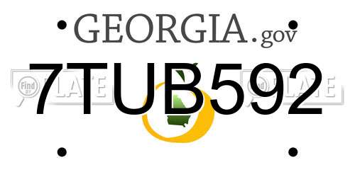 7TUB592 Georgia License Plate