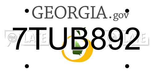 7TUB892 Georgia License Plate