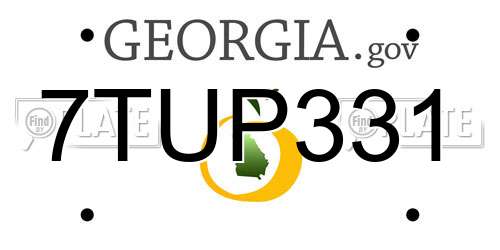 7TUP331 Georgia License Plate