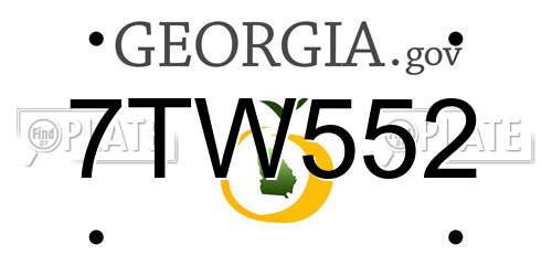7TW552 Georgia License Plate