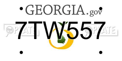 7TW557 Georgia License Plate