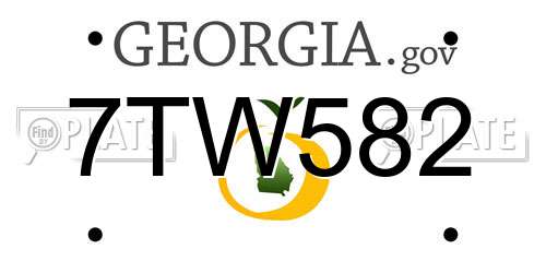 7TW582 Georgia License Plate
