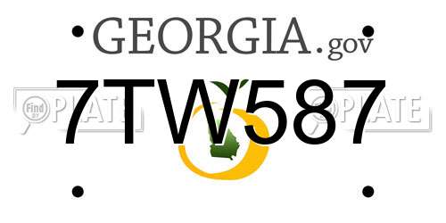 7TW587 Georgia License Plate