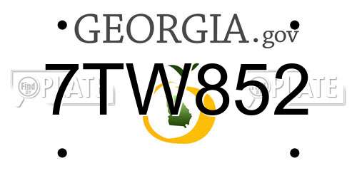 7TW852 Georgia License Plate