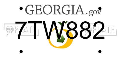 7TW882 Georgia License Plate