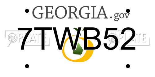 7TWB52 Georgia License Plate