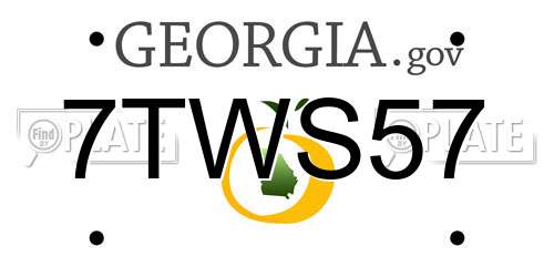 7TWS57 Georgia License Plate