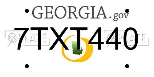 7TXT440 Georgia License Plate