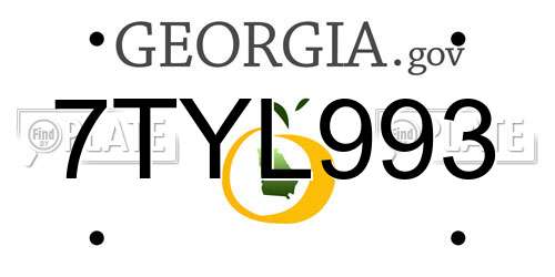 7TYL993 Georgia License Plate