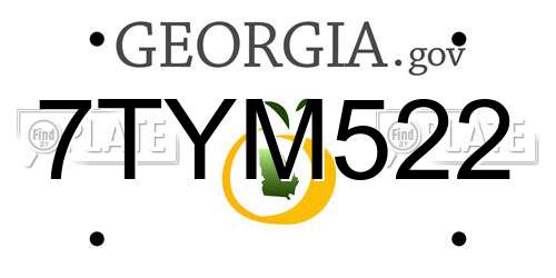 7TYM522 Georgia License Plate