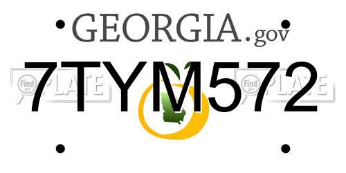 7TYM572 Georgia License Plate