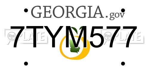 7TYM577 Georgia License Plate