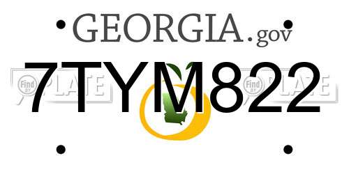 7TYM822 Georgia License Plate