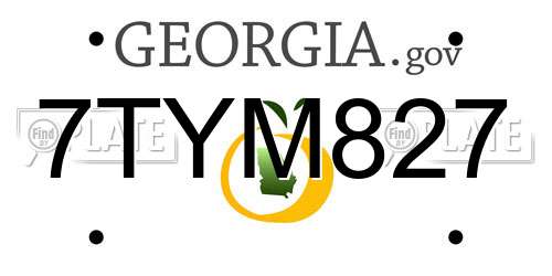 7TYM827 Georgia License Plate